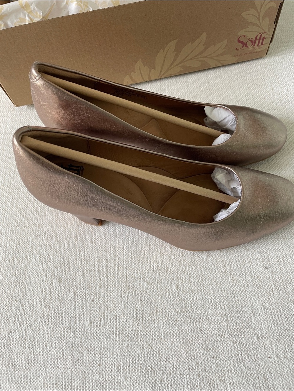 Sofft Metallic Taupe Women's Low Heel Pumps